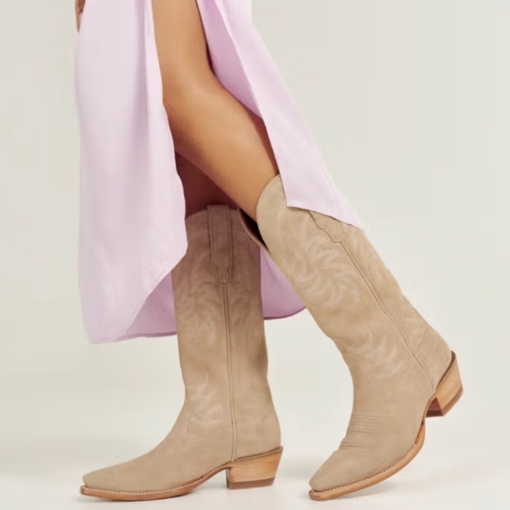 Tecova "The Annie" Western Suede Boot, Fawn, Size 8, $250, NEW